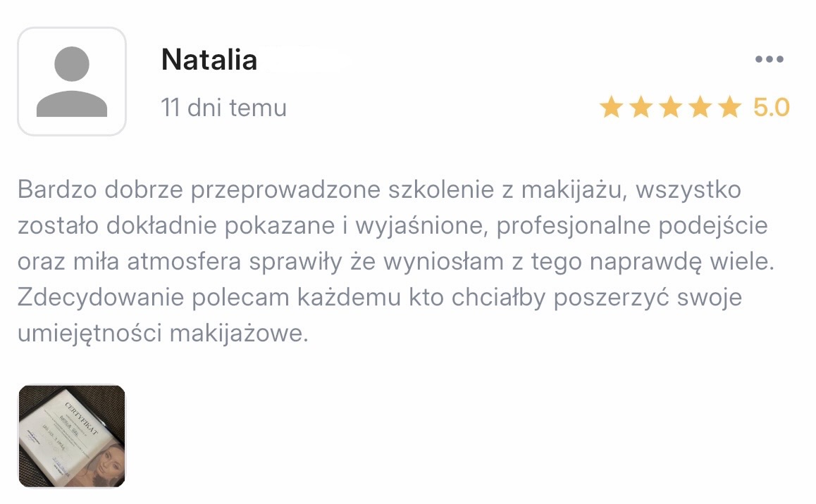 Opinia kursantki Dominiki Sarnowskiej 1