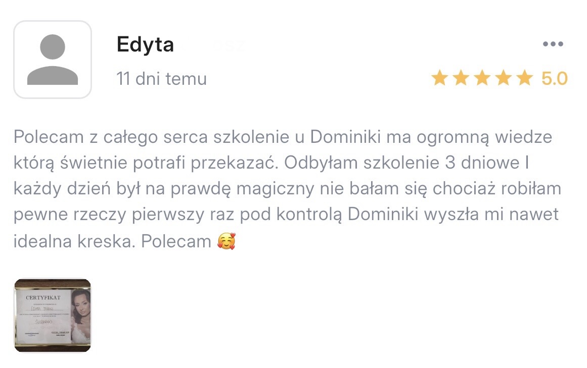 Opinia z kursu makijażu 2