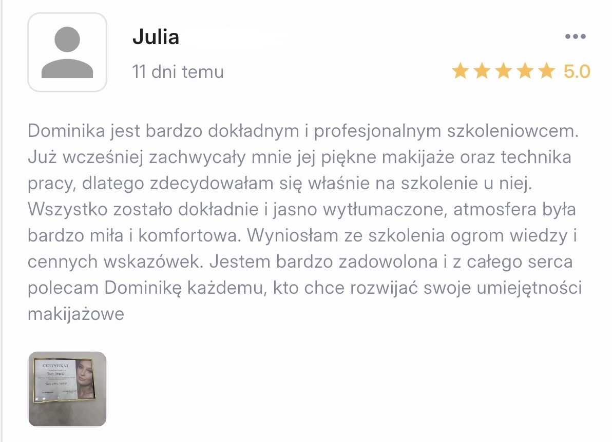 Recenzja szkolenia online Dominika Sarnowska
